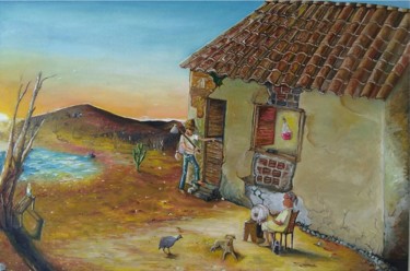 Painting titled "A labuta do sertane…" by David Falkão, Original Artwork, Oil