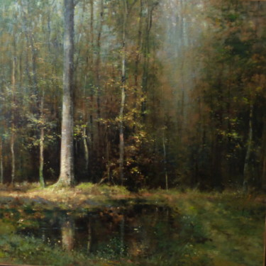 Painting titled "En forêt de Bellary" by David Garcia, Original Artwork, Oil