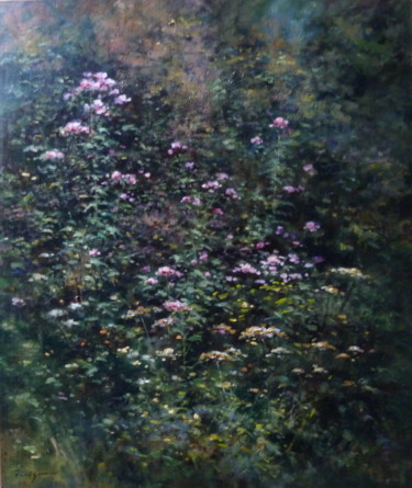 Painting titled "Fleurs sauvages" by David Garcia, Original Artwork, Oil