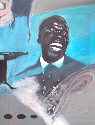 Painting titled "Elvin Jones" by David Huet, Original Artwork, Oil