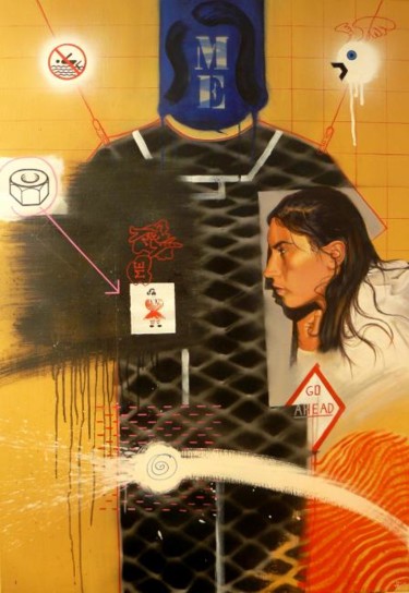Peinture intitulée "Quête d'identité" par David Huet, Œuvre d'art originale, Huile
