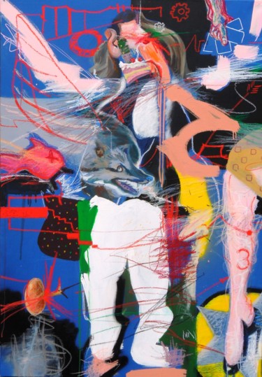 Painting titled "Teenager ou une mod…" by David Huet, Original Artwork, Oil