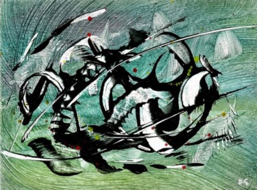Peinture intitulée "Libre comme l'air (…" par Davidian Gotis Abstraction Abstraite, Œuvre d'art originale, Encaustique