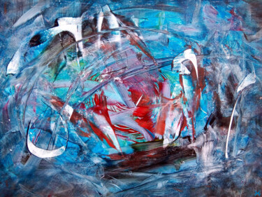 Painting titled "Sirena (Mermaid) -…" by Davidian Gotis Abstraction Abstraite, Original Artwork, Acrylic