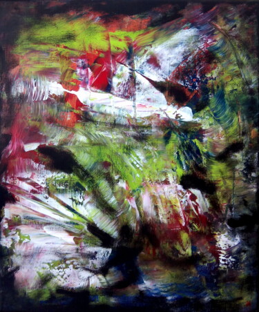 Painting titled "Papillon-Coquelicot…" by Davidian Gotis Abstraction Abstraite, Original Artwork, Acrylic