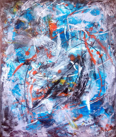 Painting titled "Odela - Abstraction…" by Davidian Gotis Abstraction Abstraite, Original Artwork, Acrylic