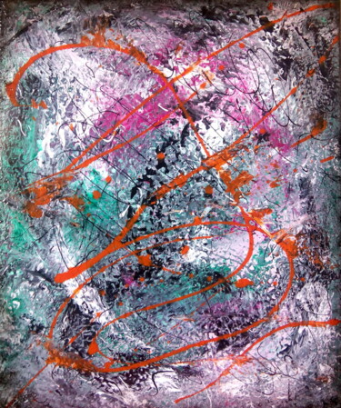 Peinture intitulée "Rosagreen - Abstrac…" par Davidian Gotis Abstraction Abstraite, Œuvre d'art originale, Acrylique