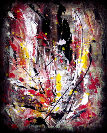 Painting titled "Flammèches - Abstra…" by Davidian Gotis Abstraction Abstraite, Original Artwork, Acrylic