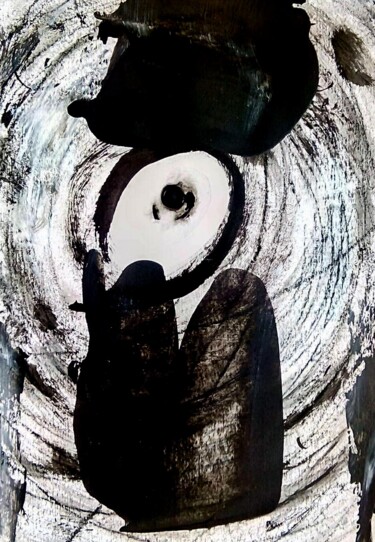 Peinture intitulée "L'oeuf ou la poule…" par Davidian Gotis Abstraction Abstraite, Œuvre d'art originale, Acrylique