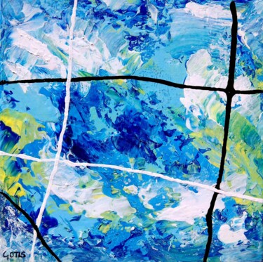 Peinture intitulée "Deep Blue - Abstrac…" par Davidian Gotis Abstraction Abstraite, Œuvre d'art originale, Acrylique