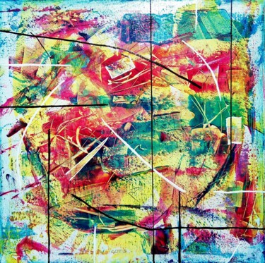 Pittura intitolato "Rojazul - Abstracti…" da Davidian Gotis Abstraction Abstraite, Opera d'arte originale, Acrilico