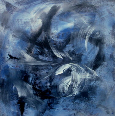 Painting titled "Bleu Ciel de Mer (S…" by Davidian Gotis Abstraction Abstraite, Original Artwork, Acrylic