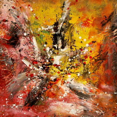 Painting titled "Esprit du Feu (Spir…" by Davidian Gotis Abstraction Abstraite, Original Artwork, Oil