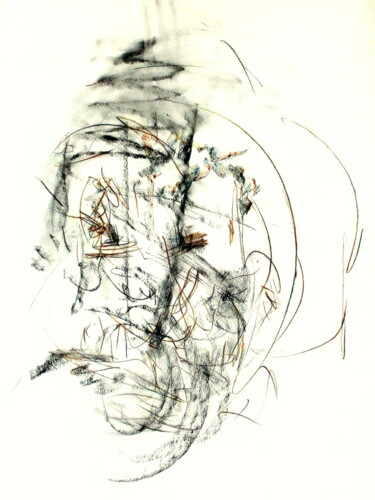 Drawing titled "Samourai - Abstract…" by Davidian Gotis Abstraction Abstraite, Original Artwork, Charcoal
