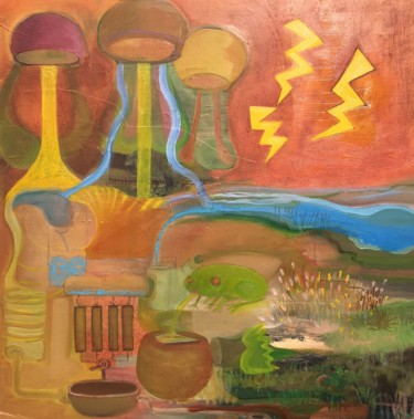 Electrolyz Peinture intitulée "Electrolyz" par David Joly, Œuvre d'art originale, Huile