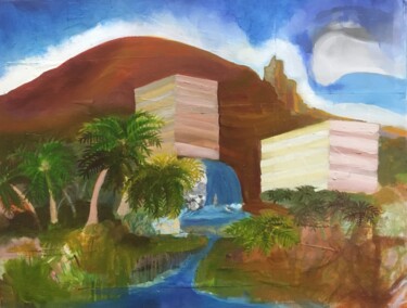 Pittura intitolato "Tropiques 2" da David Joly, Opera d'arte originale, Olio