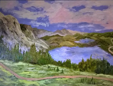 Painting titled "Hiking Trail by Cli…" by David Cade, Original Artwork, Oil