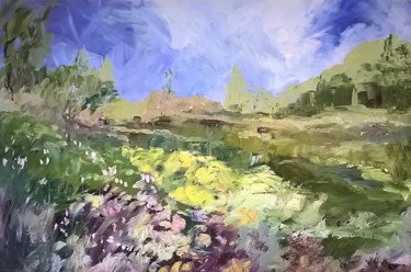 Painting titled "SPRING GARDEN" by David Cade, Original Artwork, Oil