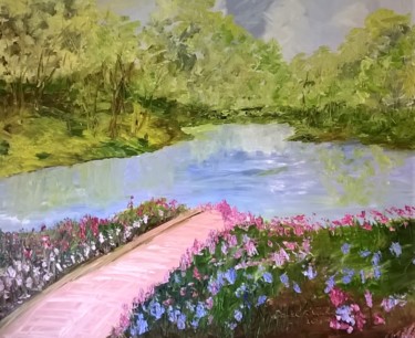 Painting titled "FORMAL GARDEN WITH…" by David Cade, Original Artwork, Oil