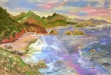 Painting titled "OREGON COAST SUNRISE" by David Cade, Original Artwork, Oil