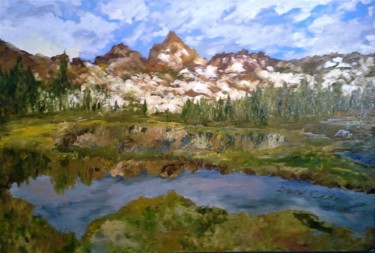 Painting titled "SNOW ON THE MOUNTAI…" by David Cade, Original Artwork, Oil
