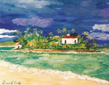 Painting titled "ISLAND HOME" by David Cade, Original Artwork, Oil