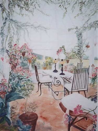 Peinture intitulée "THE CONSERVATORY" par David Cade, Œuvre d'art originale, Aquarelle