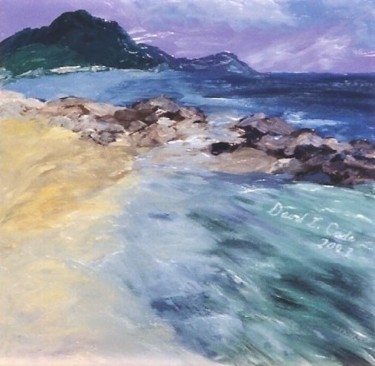 Painting titled "ISLAND REEF" by David Cade, Original Artwork, Oil