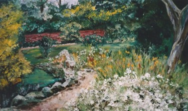 Peinture intitulée "RHODODENDRONS WITH…" par David Cade, Œuvre d'art originale, Huile