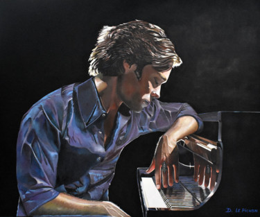 Painting titled "Rufus Wainwright I" by David Le Pichon, Original Artwork, Oil