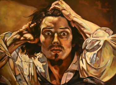 Painting titled "Le Désespéré (D'apr…" by David Le Pichon, Original Artwork, Oil