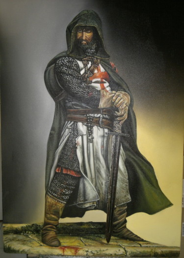 Pittura intitolato "Knight Templar" da David Lino, Opera d'arte originale, Olio