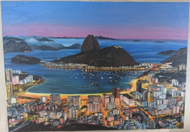 Peinture intitulée "Rio de Janeiro Land…" par David Lino, Œuvre d'art originale, Huile