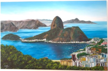Pittura intitolato "Rio de Janeiro -…" da David Lino, Opera d'arte originale, Olio