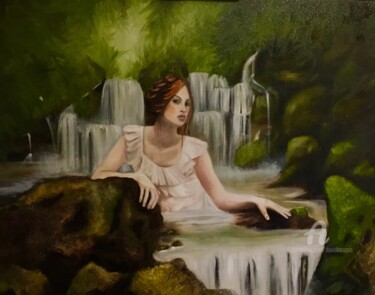 Peinture intitulée ""La Fée Verte"" par David Lorusso Di Mistri, Œuvre d'art originale, Huile