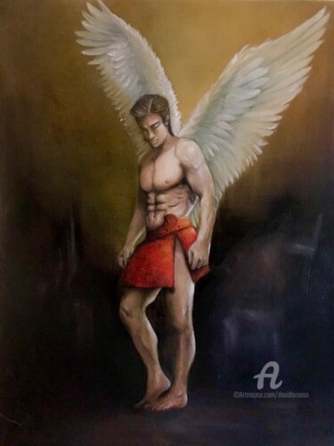 Pittura intitolato ""L'Ange"" da David Lorusso Di Mistri, Opera d'arte originale, Olio