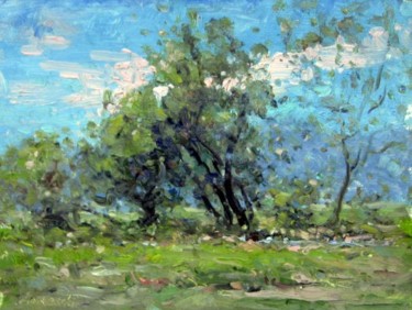 Painting titled "Summer Tree Group" by David Moreschi, Original Artwork