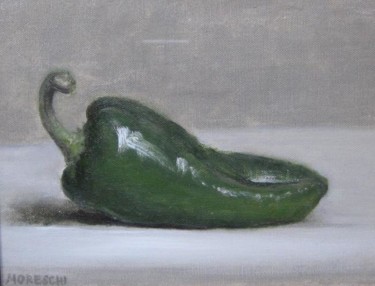 Painting titled "Green Pepper" by David Moreschi, Original Artwork