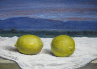 Painting titled "Lemons On Window Si…" by David Moreschi, Original Artwork
