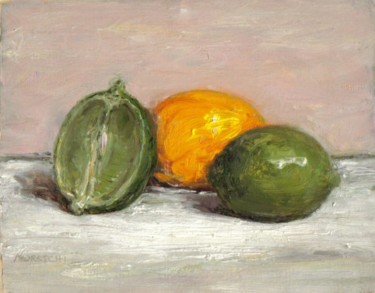 Painting titled "Lemon and Limes" by David Moreschi, Original Artwork