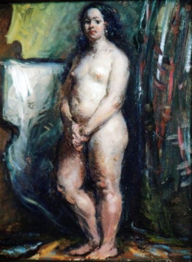 Painting titled "Standing Model" by David Moreschi, Original Artwork