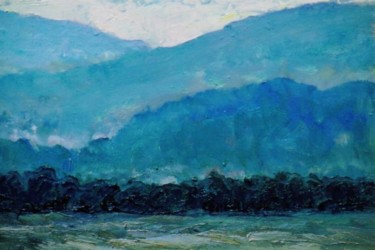 Painting titled "Morning Mountains" by David Moreschi, Original Artwork