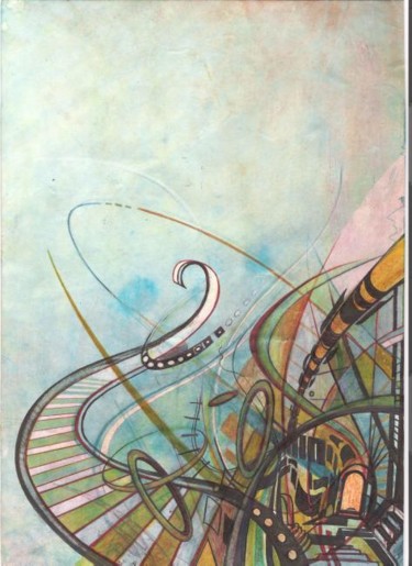 Peinture intitulée "Space kandinski" par David Peyrou, Œuvre d'art originale