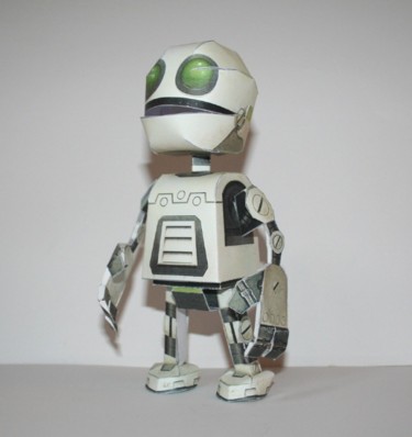 Sculpture intitulée "papercraft clank" par David Peyrou, Œuvre d'art originale