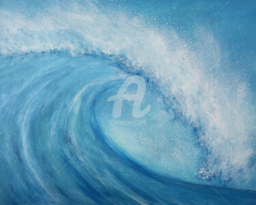 Schilderij getiteld "Peinture Marine" door David Quant, Origineel Kunstwerk, Acryl