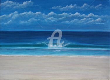 Pintura titulada "Peinture mer - "Une…" por David Quant, Obra de arte original, Acrílico