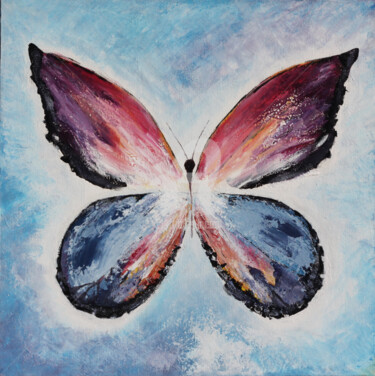 Pittura intitolato "Peinture "Papillon"…" da David Quant, Opera d'arte originale, Acrilico