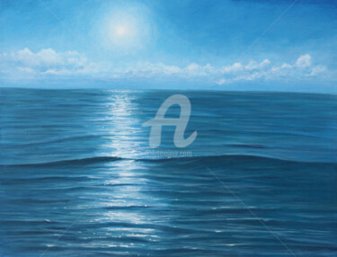 Pittura intitolato "Peinture marine "Lu…" da David Quant, Opera d'arte originale, Acrilico