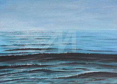 " Mer " Peinture marine - acrylique sur toile Painting titled "" Mer " Peinture ma…" by David Quant, Original Art, Acrylic