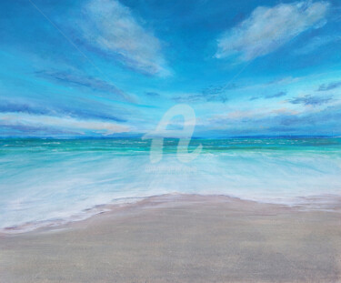 Schilderij getiteld "Peinture "Plage Hor…" door David Quant, Origineel Kunstwerk, Acryl